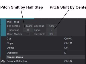 Pitch Shifting by half steps and by cents